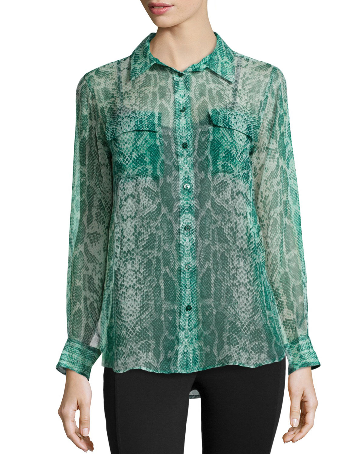 silk snake print shirt