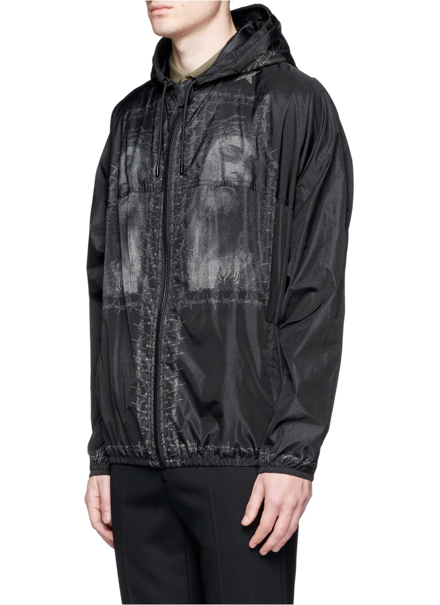 Givenchy Barb Wire Jesus Print Windbreaker Jacket in Black for Men | Lyst