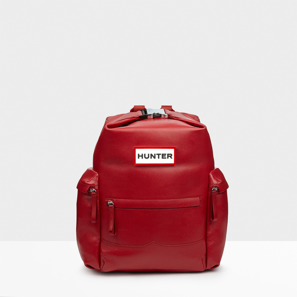 Lyst Hunter Original Top Clip Leather Backpack In Red Gallery