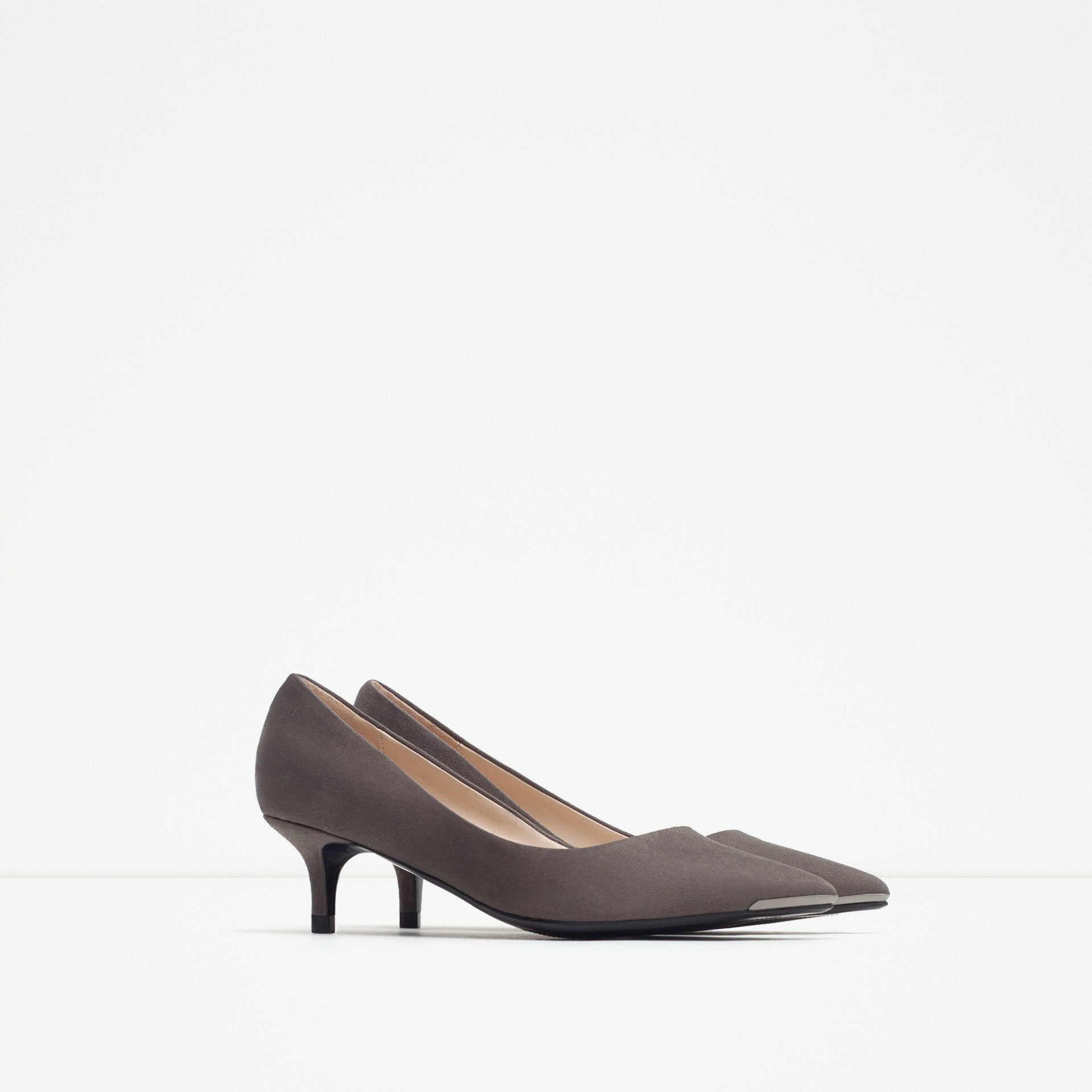 Zara Mid Heel Shoes Mid Heel Shoes in Gray (Grey)