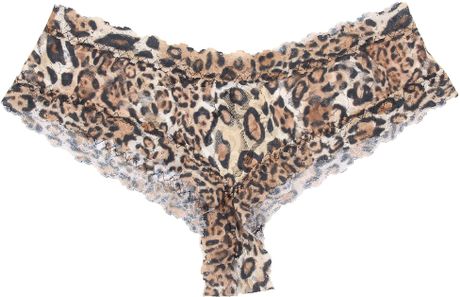 Hanky Panky Leopard Nouveau Crotchless Cheeky Hipster in Animal (Brown ...