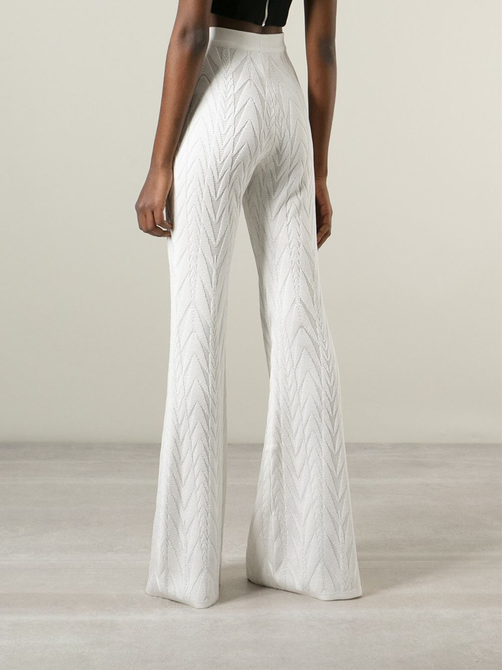 ladies white wide leg trousers