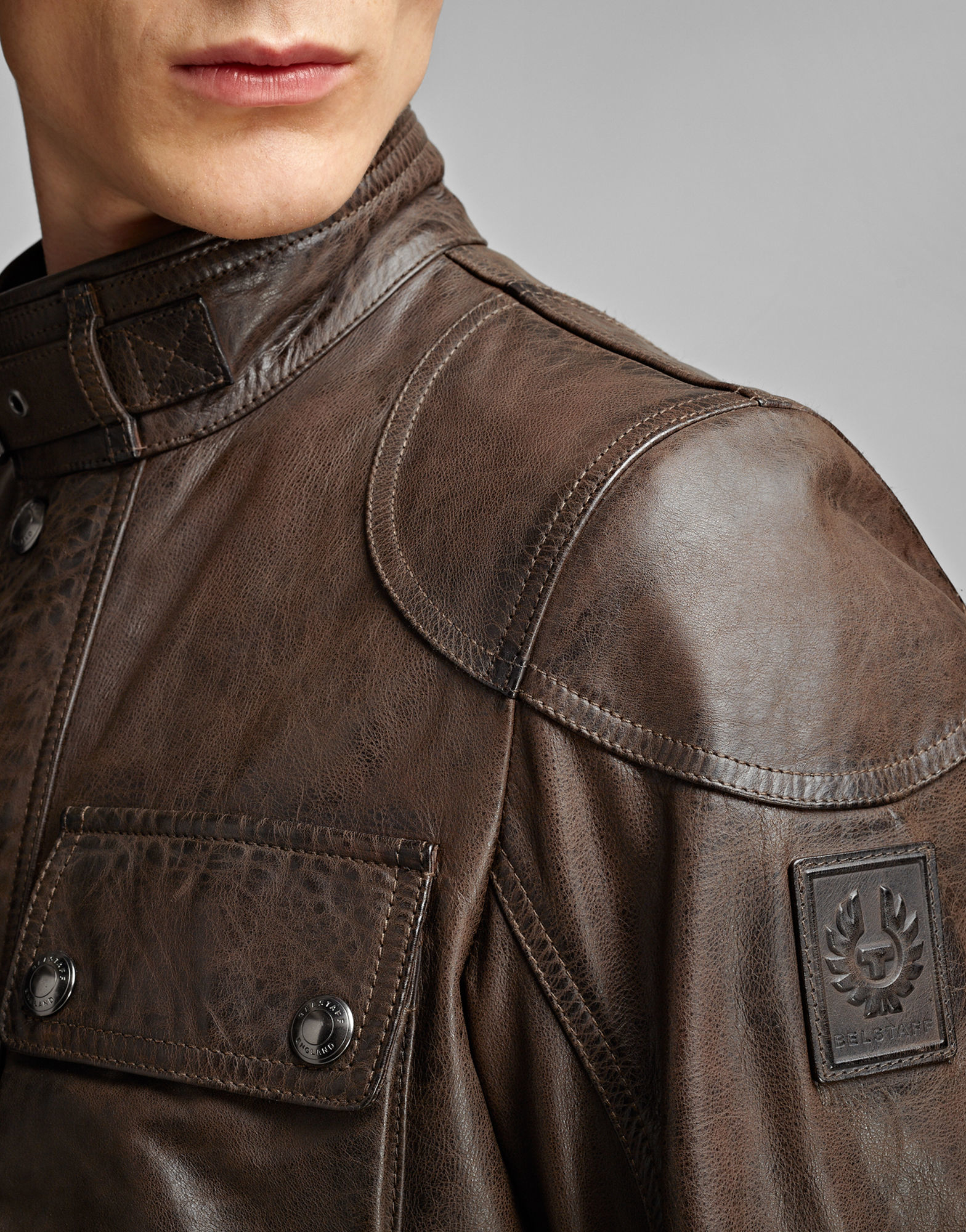 Lyst Belstaff Leather Zip Jacket in Black for Men