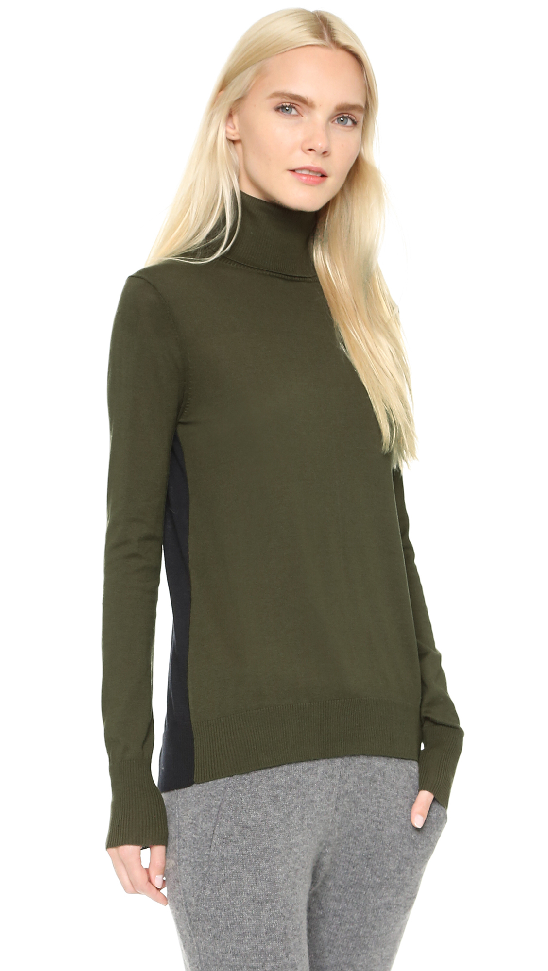 M.patmos Onelli Turtleneck Sweater - Olive/black in Green | Lyst
