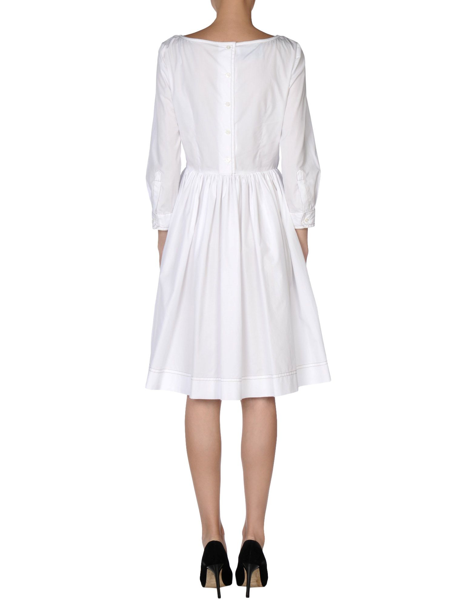 Lyst - Prada Knee-length Dress in White