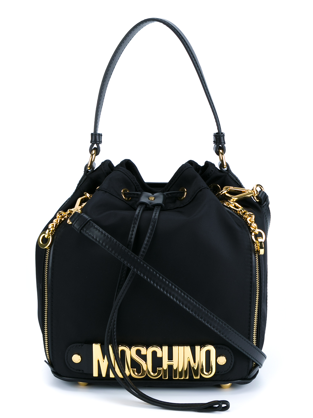 Lyst - Moschino Nylon Bucket Bag in Black