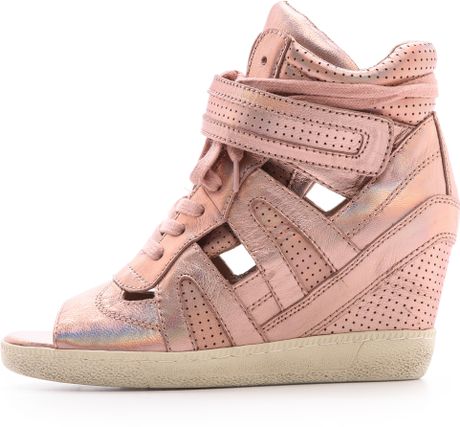 Ash Groove Open Toe Wedge Sneakers Rame in Pink (Rame) | Lyst