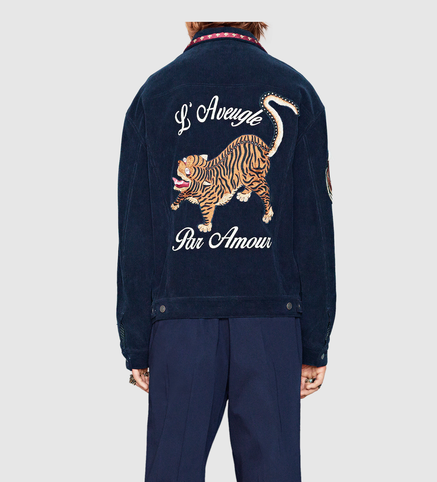 Lyst Gucci Velvet Corduroy Jacket In Blue For Men Gallery