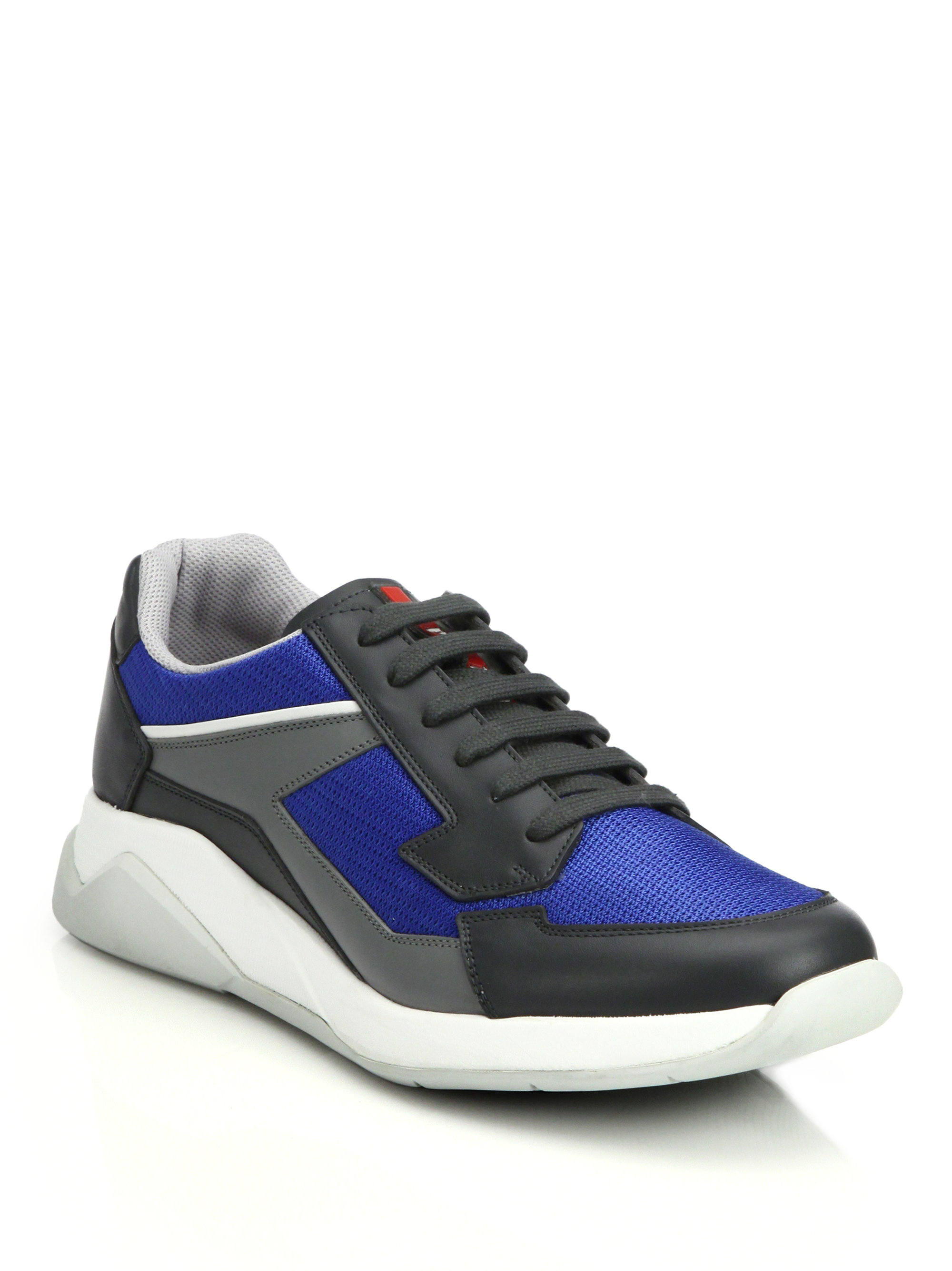 Prada Running Sneakers in Gray (ANTHRACITE-BLUE) | Lyst