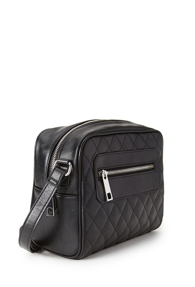 Lyst Forever 21 Quilted Faux Leather Crossbody Bag In Black Gallery