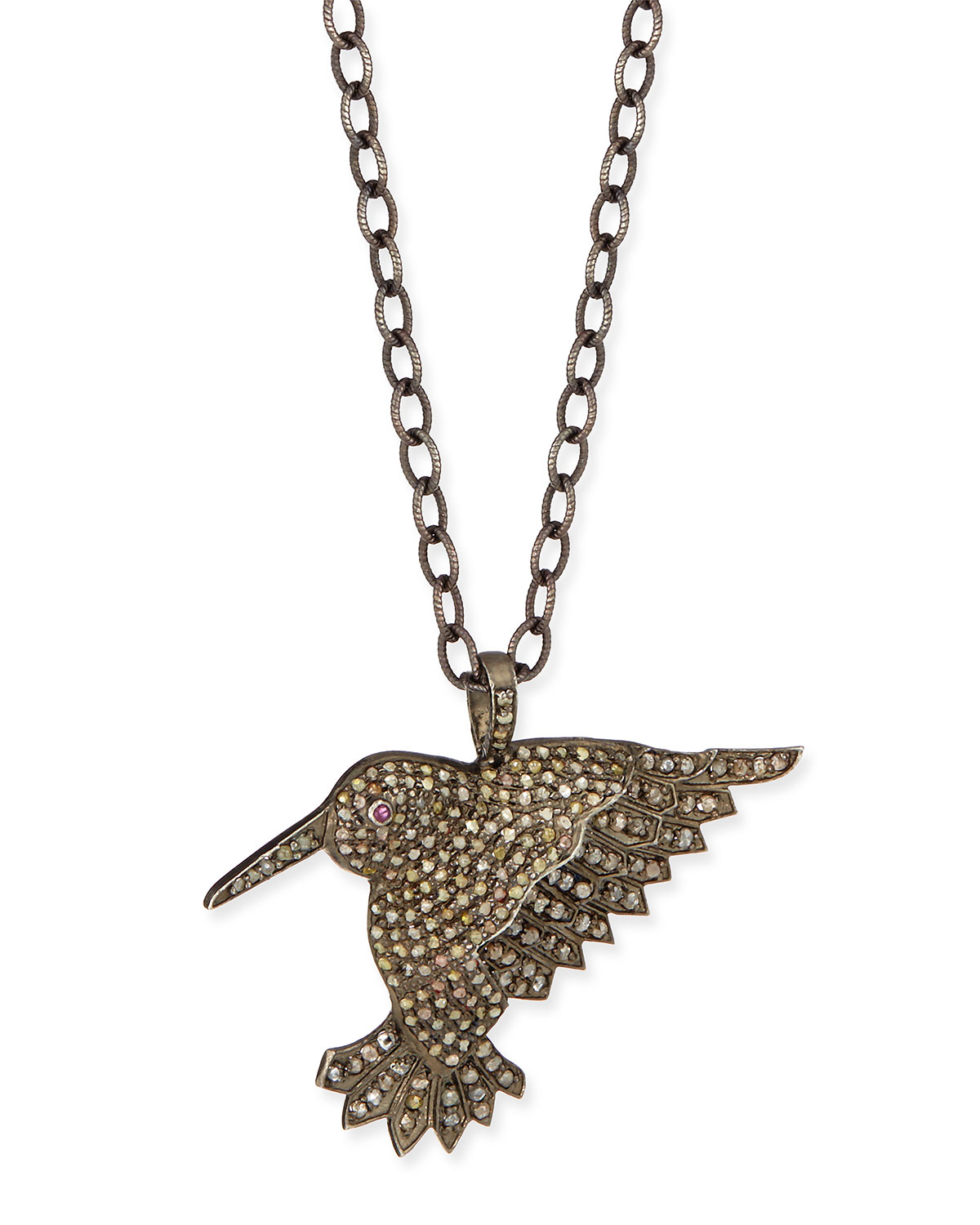 Lyst - Siena Jewelry Diamond Hummingbird Pendant Necklace in Metallic