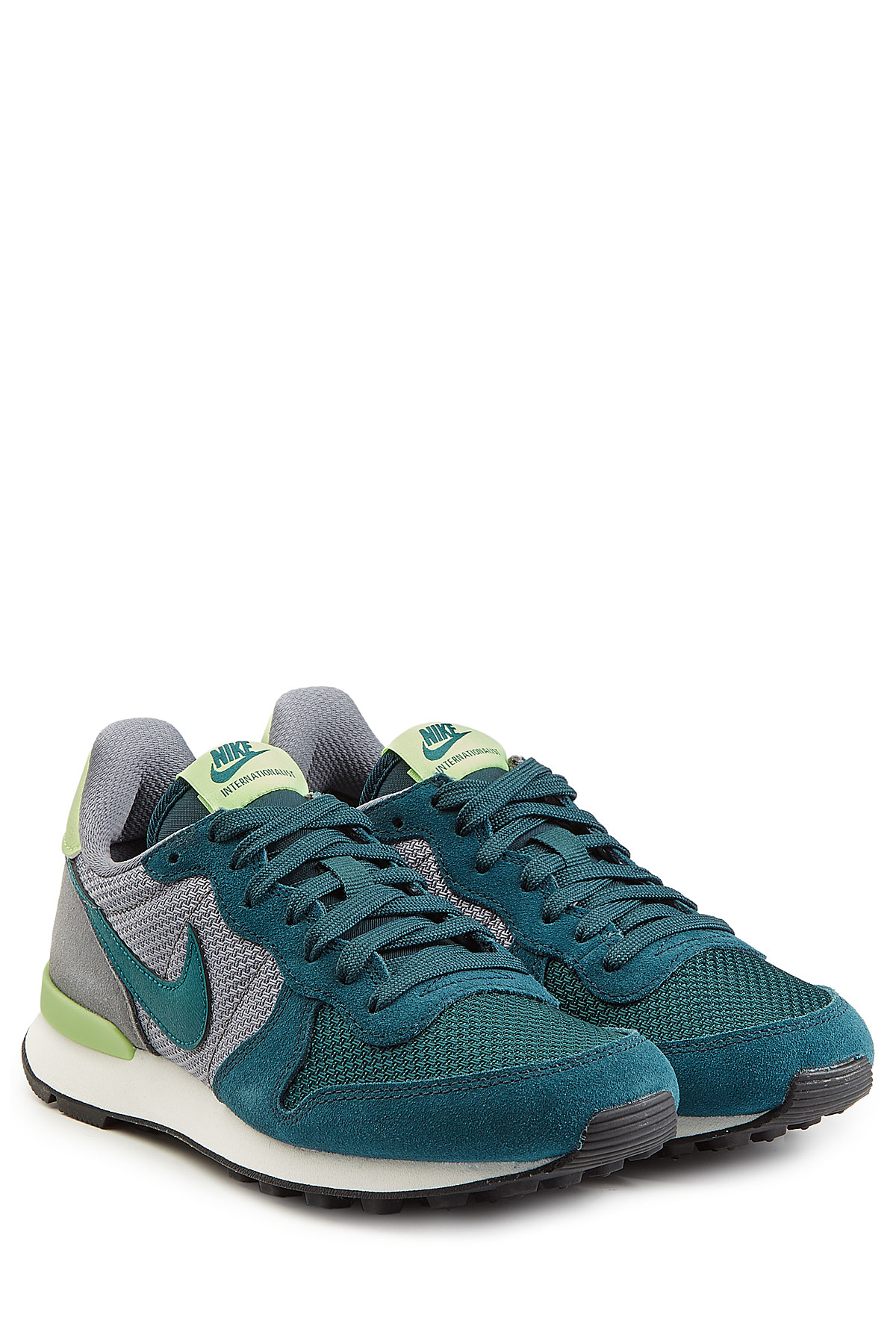 Nike Internationalist Leather And Mesh Sneakers Green in