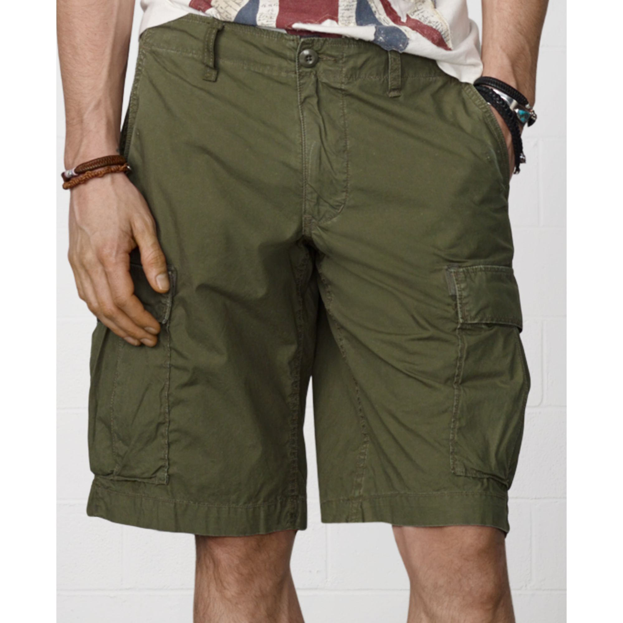 Denim & Supply Ralph Lauren Crusade Cargo Shorts in Green for Men (Army ...