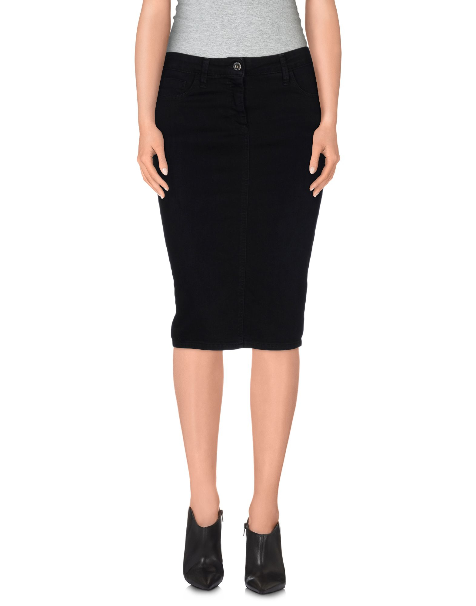 Costume national Denim Skirt in Black | Lyst