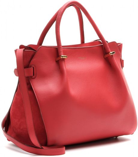 Nina Ricci Marché Leather Shoulder Bag in Red (iced raspberry made in ...