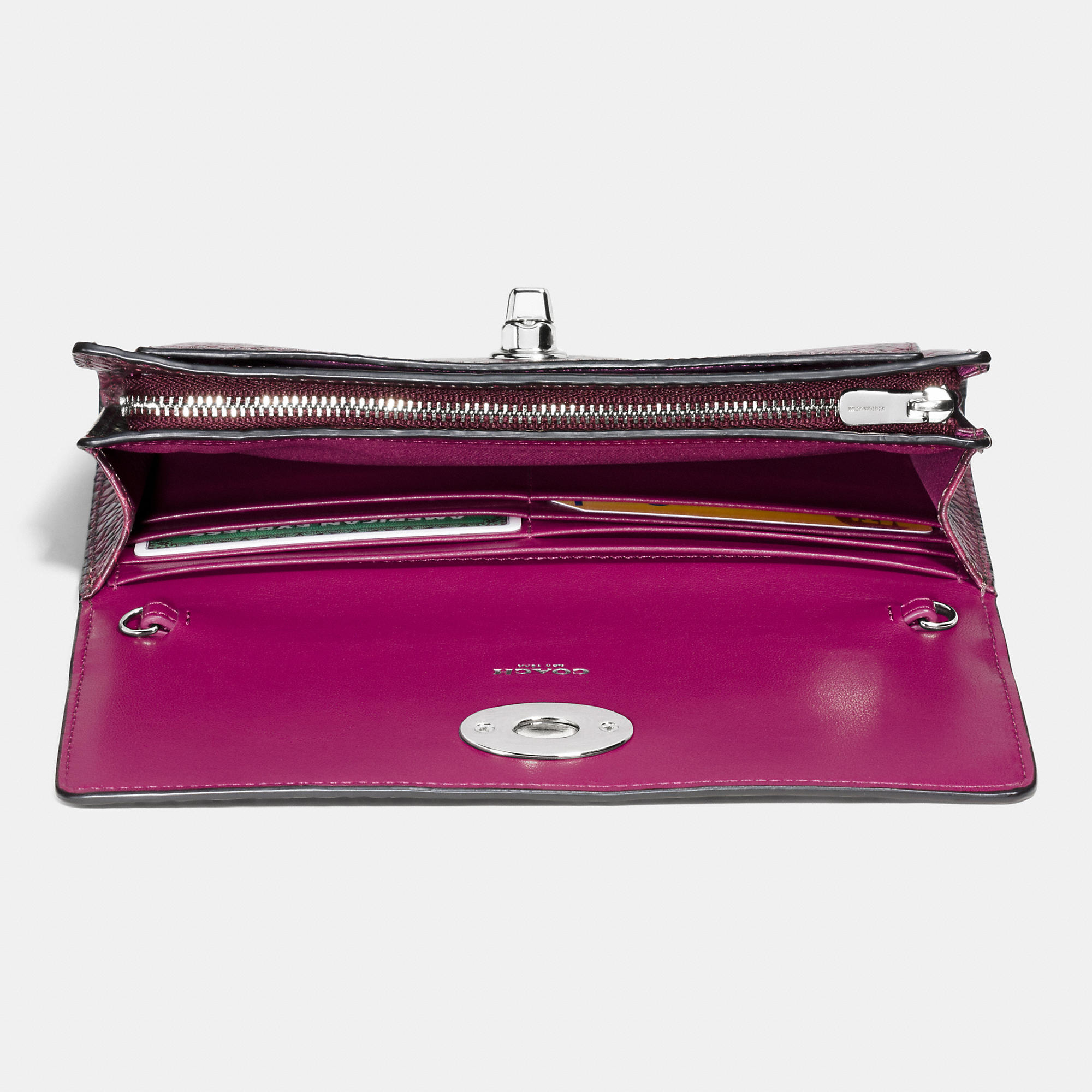 Coach Slim Chain Envelope Wallet In Exotic Embossed Colorblock ...  