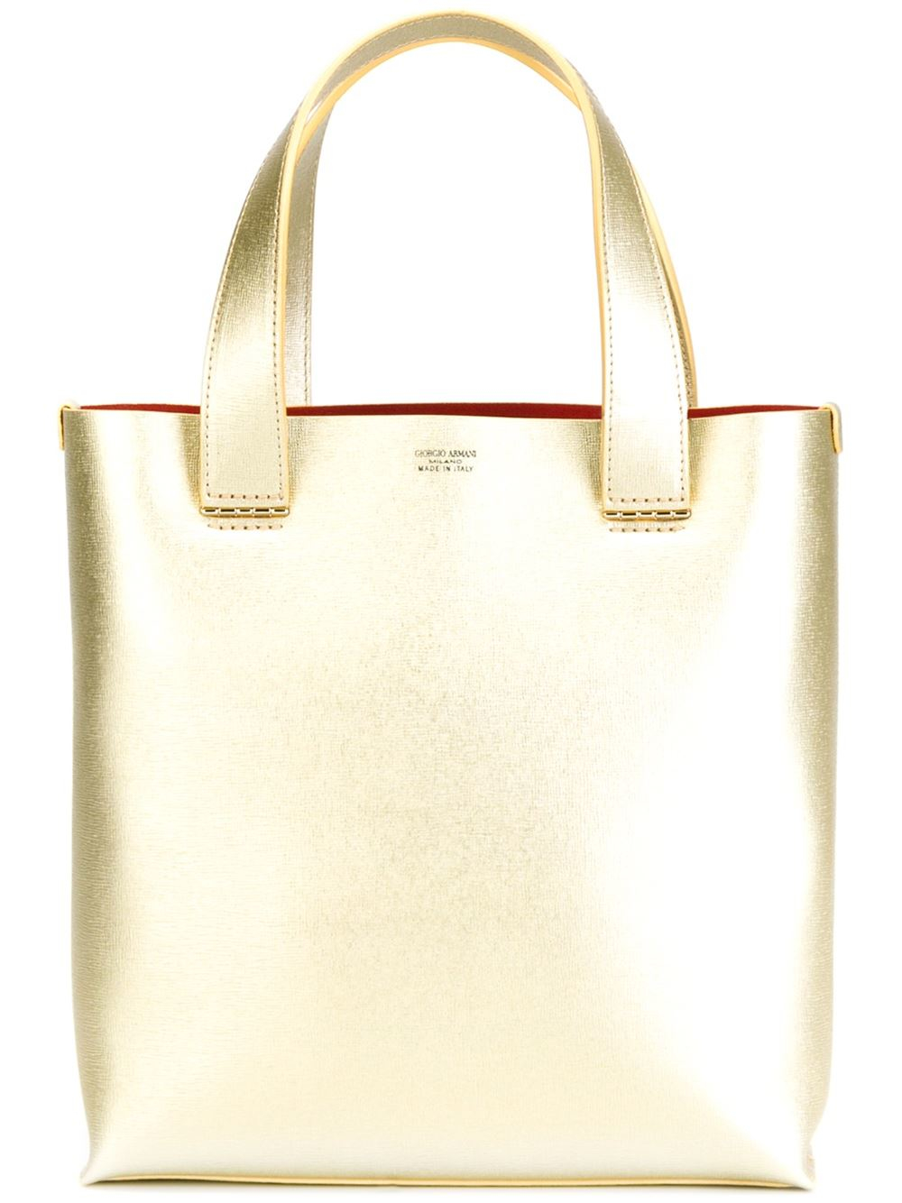 Giorgio armani Rectangular Tote Bag in Gold (metallic) | Lyst