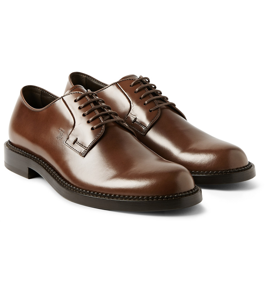 Tod s Polished Leather Derby Shoes In Brown For Men Lyst Tod s Polished Leather Derby Shoes In Brown For Men Lyst