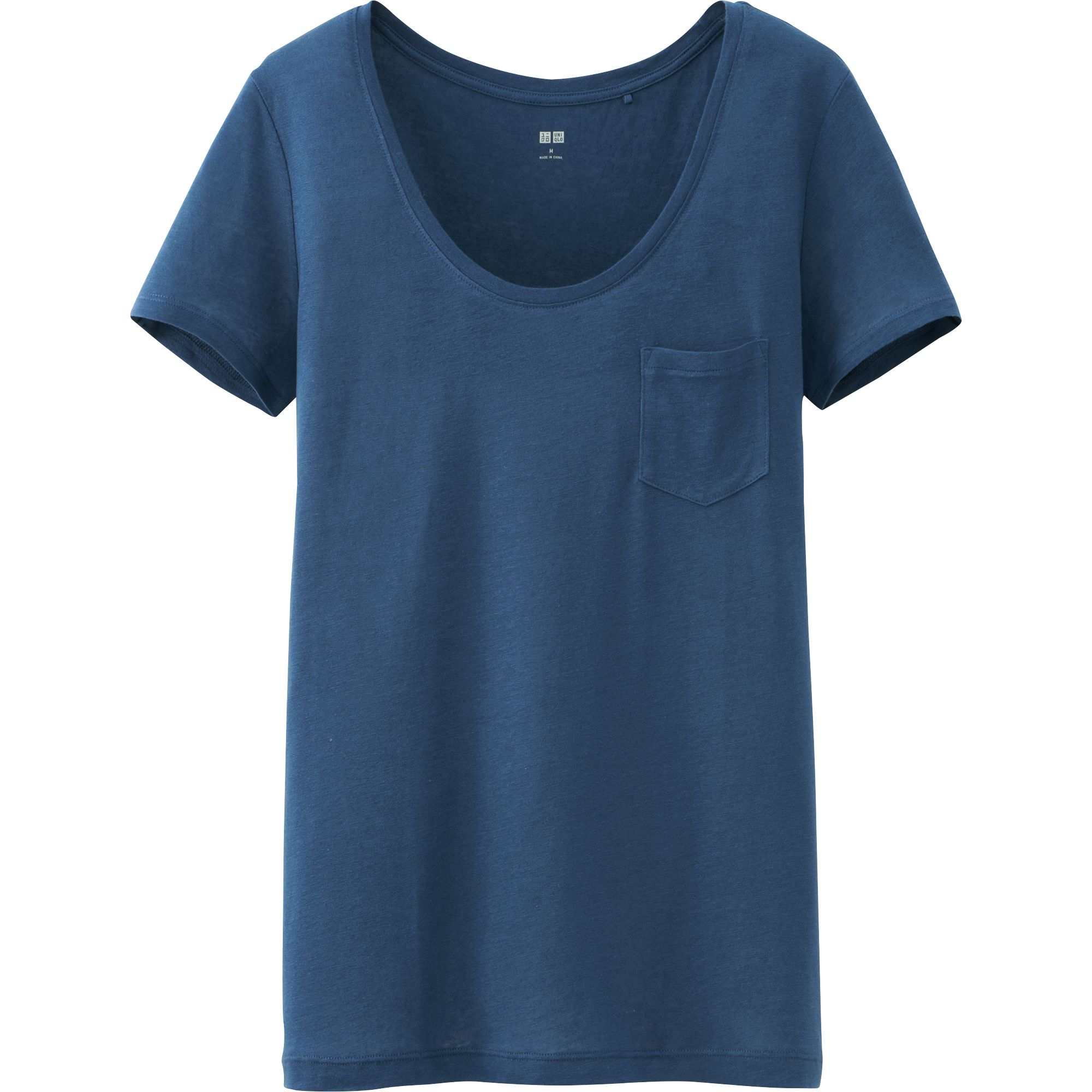 Uniqlo Modal Linen Blended Short Sleeve Tshirt in Blue | Lyst