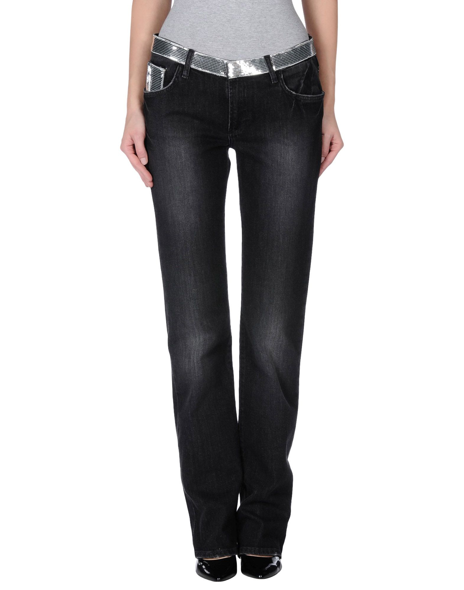 Versace jeans couture Denim Trousers in Black | Lyst