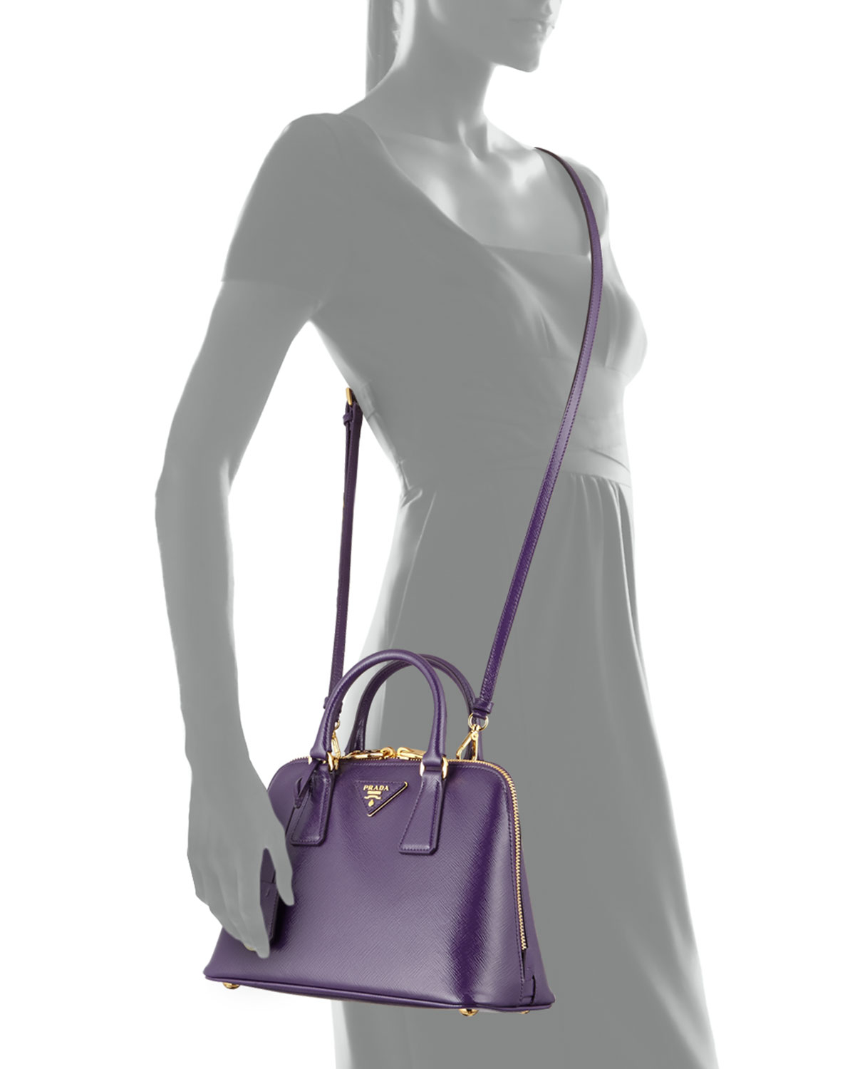 Prada Small Saffiano Promenade Bag In Violet Purple Lyst