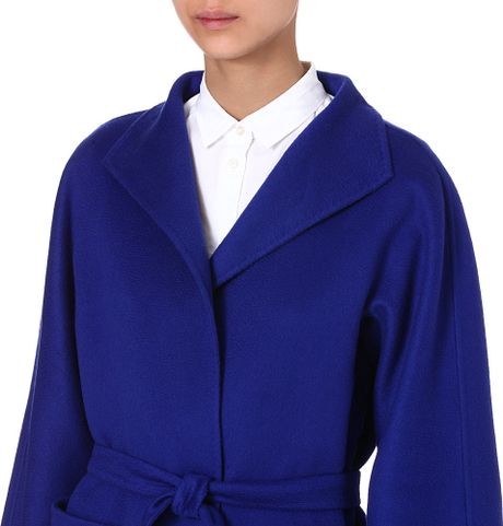 Max Mara Lilia Cashmere Wrap Coat in Blue (Cornflower blue) | Lyst