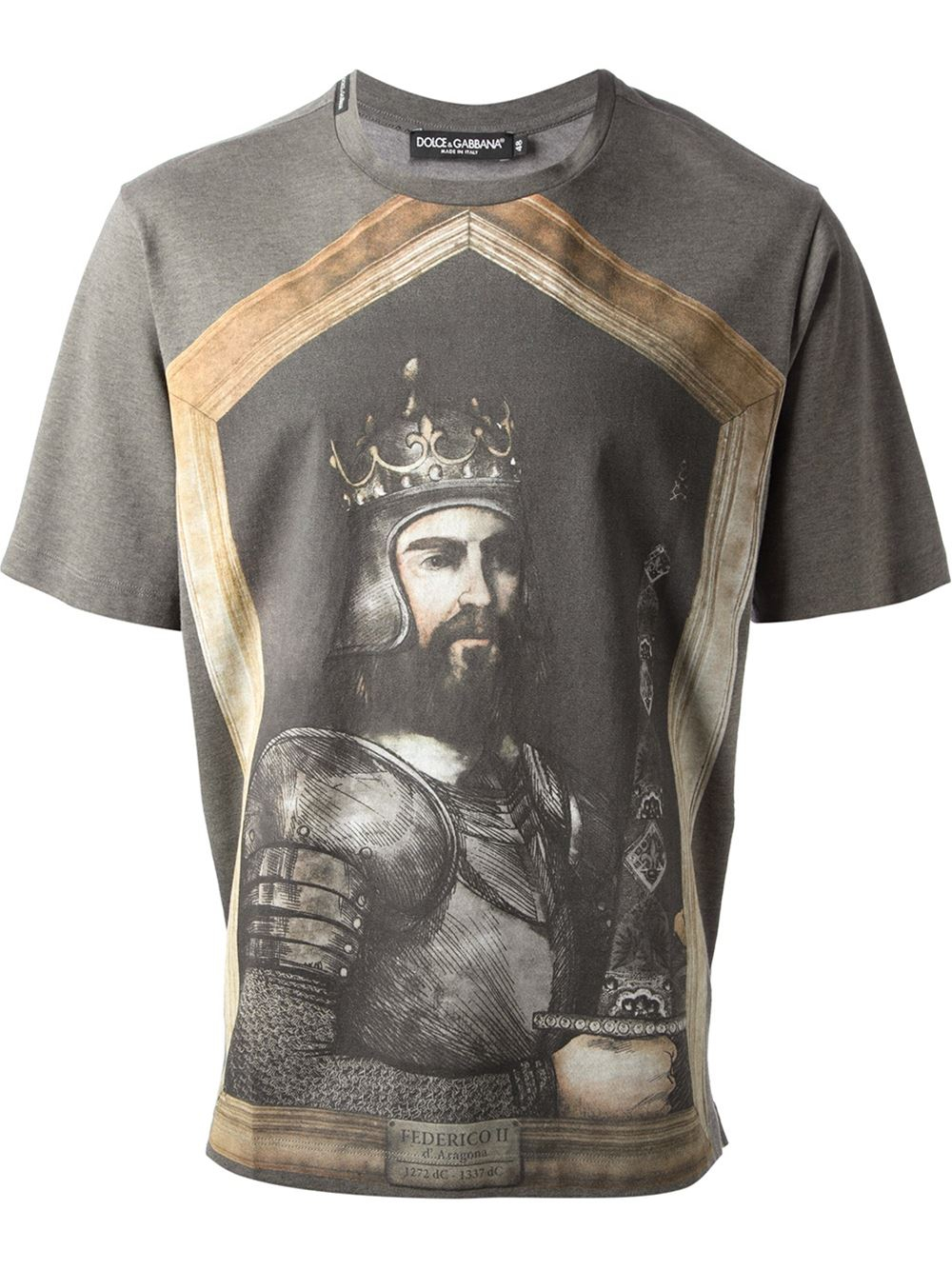 Dolce & Gabbana King Print T-Shirt in Gray for Men (grey)