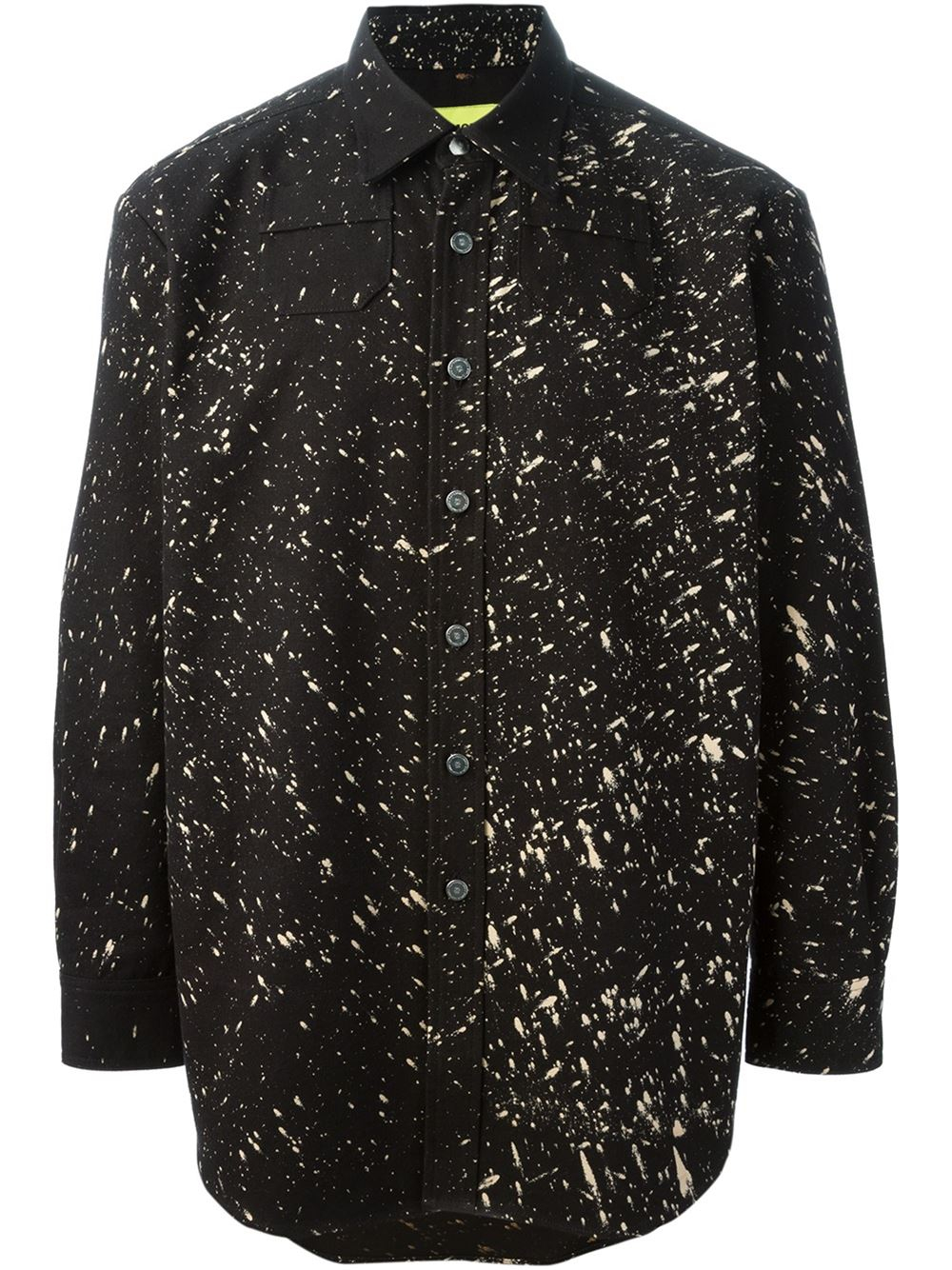 Raf simons Speckled Print Shirt in Black for Men | Lyst