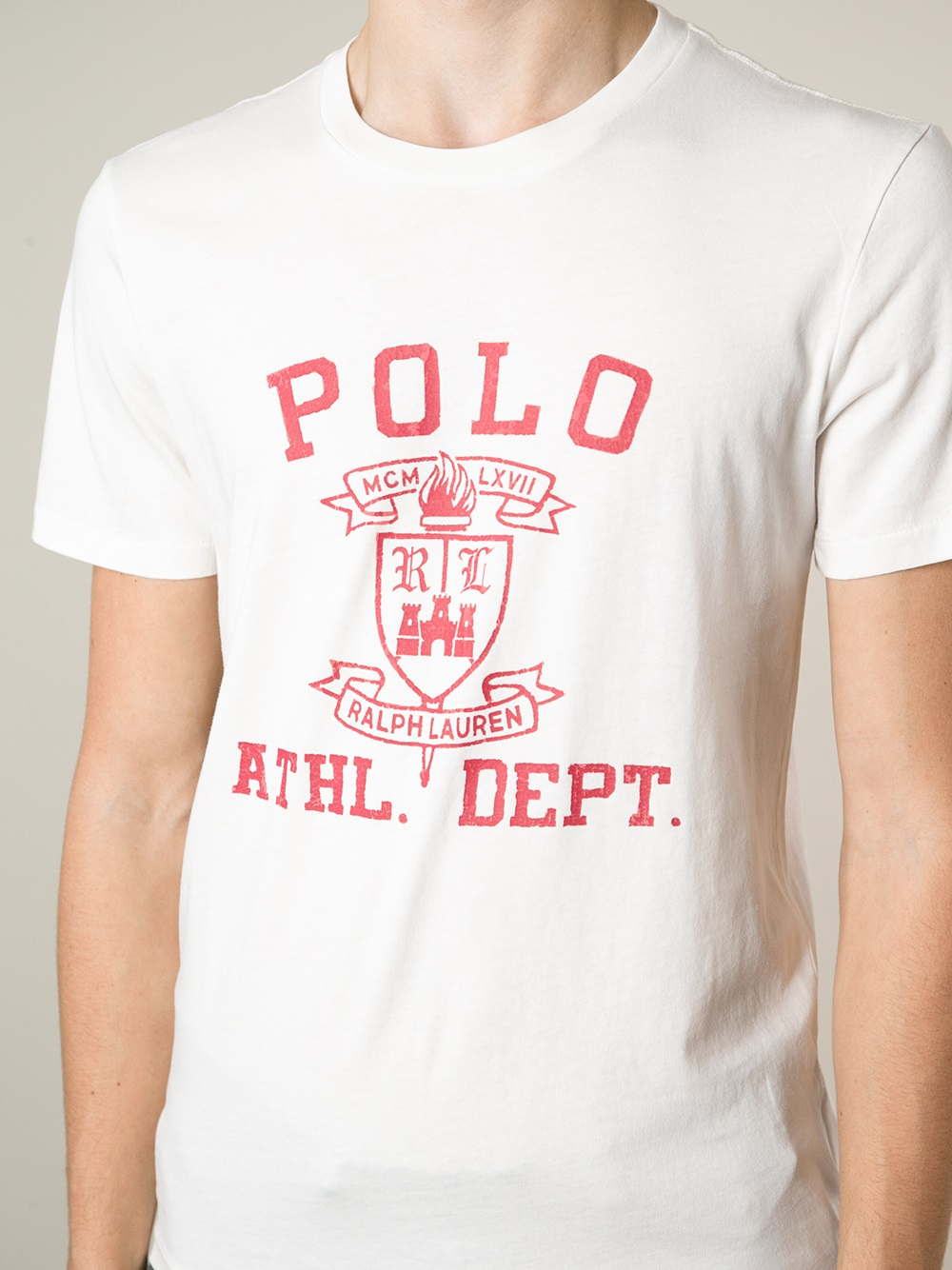 Polo Ralph Lauren Brand Print T-Shirt in White for Men - Lyst
