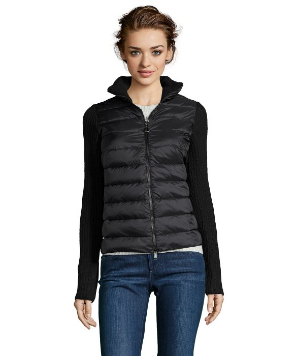 moncler black down knit jacket moncler black down knit jacket