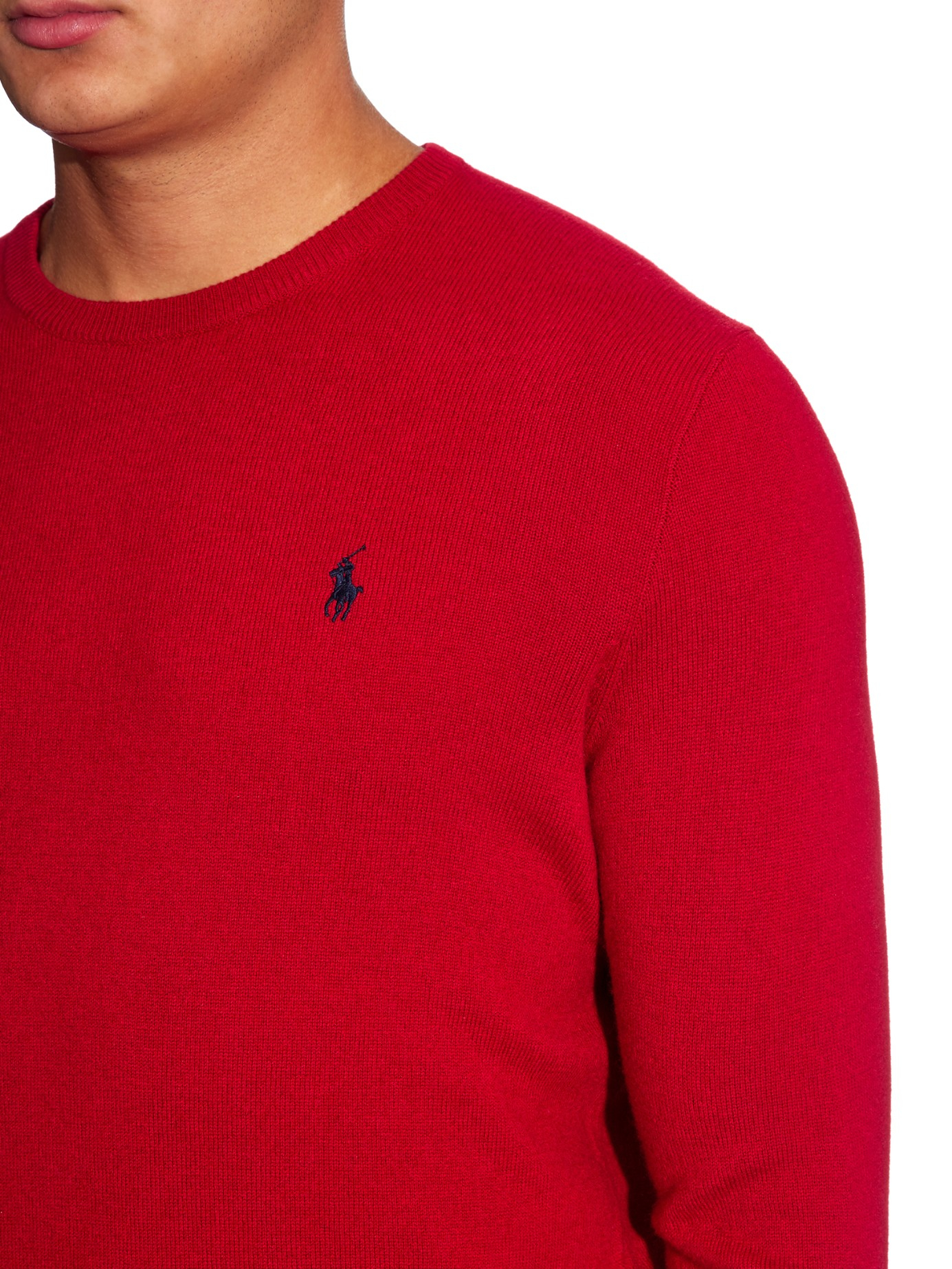 Polo ralph lauren Crew-neck Long-sleeved Wool Sweater in Red for Men | Lyst