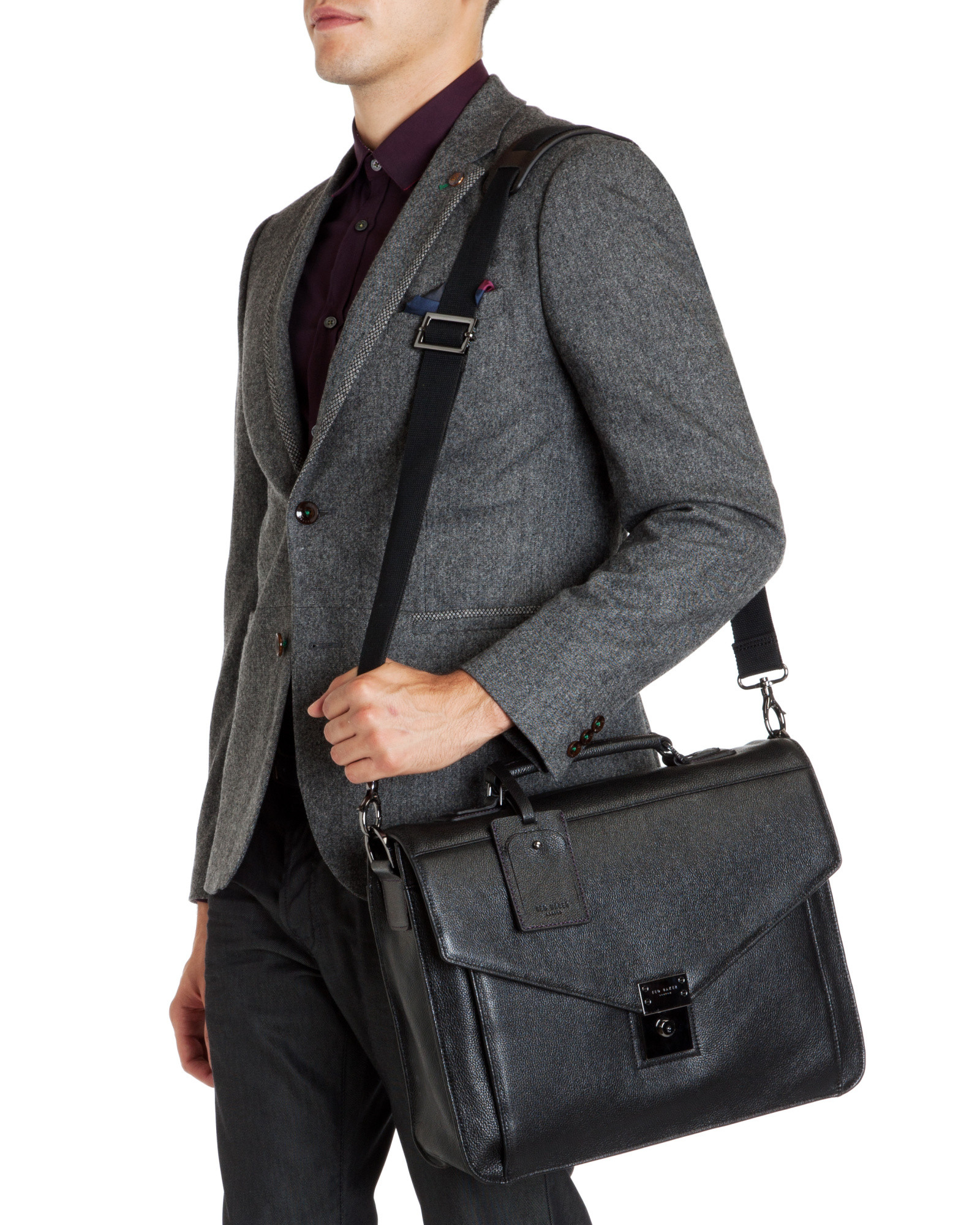 Lyst Ted Baker Push Lock Briefcase in Black for Men