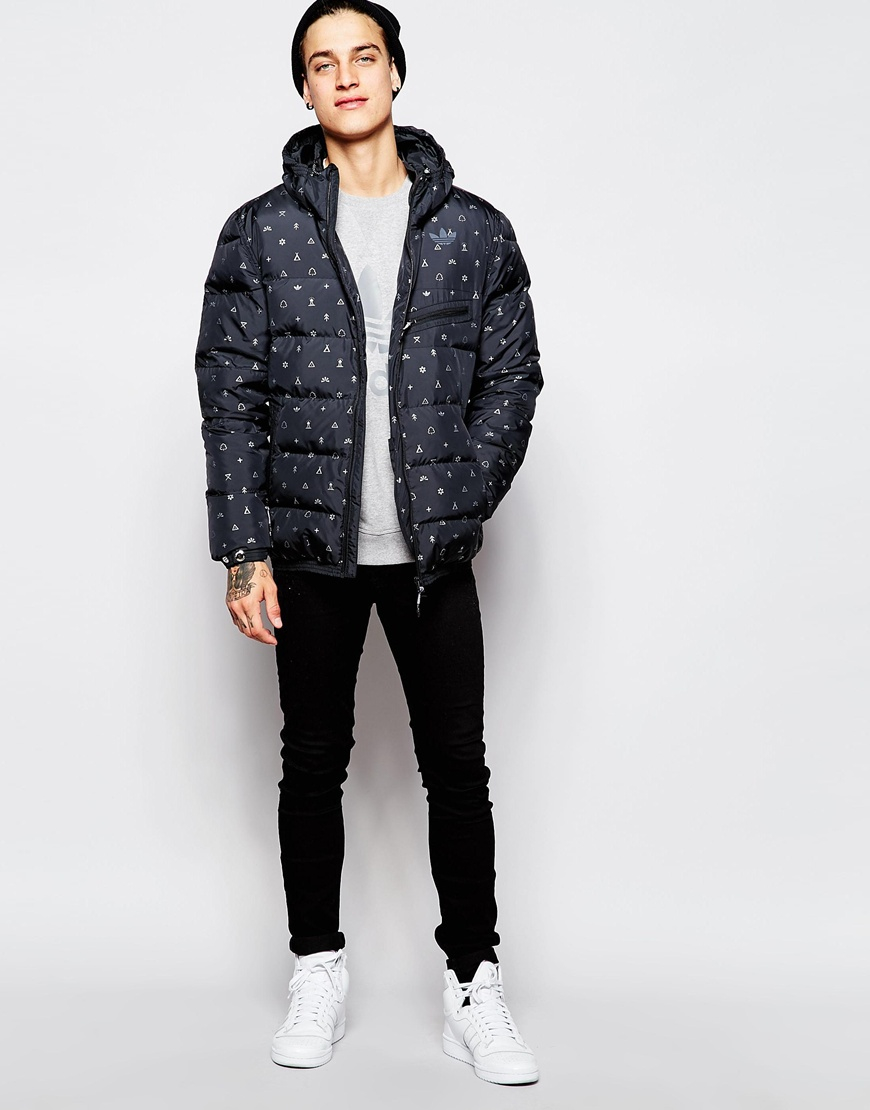 Adidas originals Padded Down Jacket Ab7808 in Black for Men | Lyst