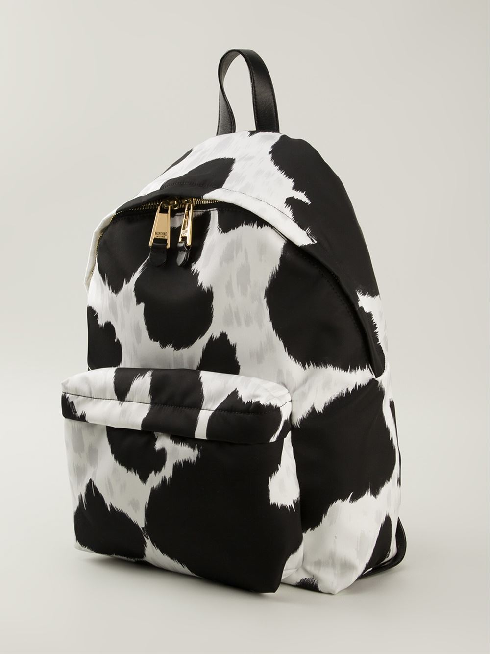 Lyst - Moschino Cow Skin Printed Backpack in White