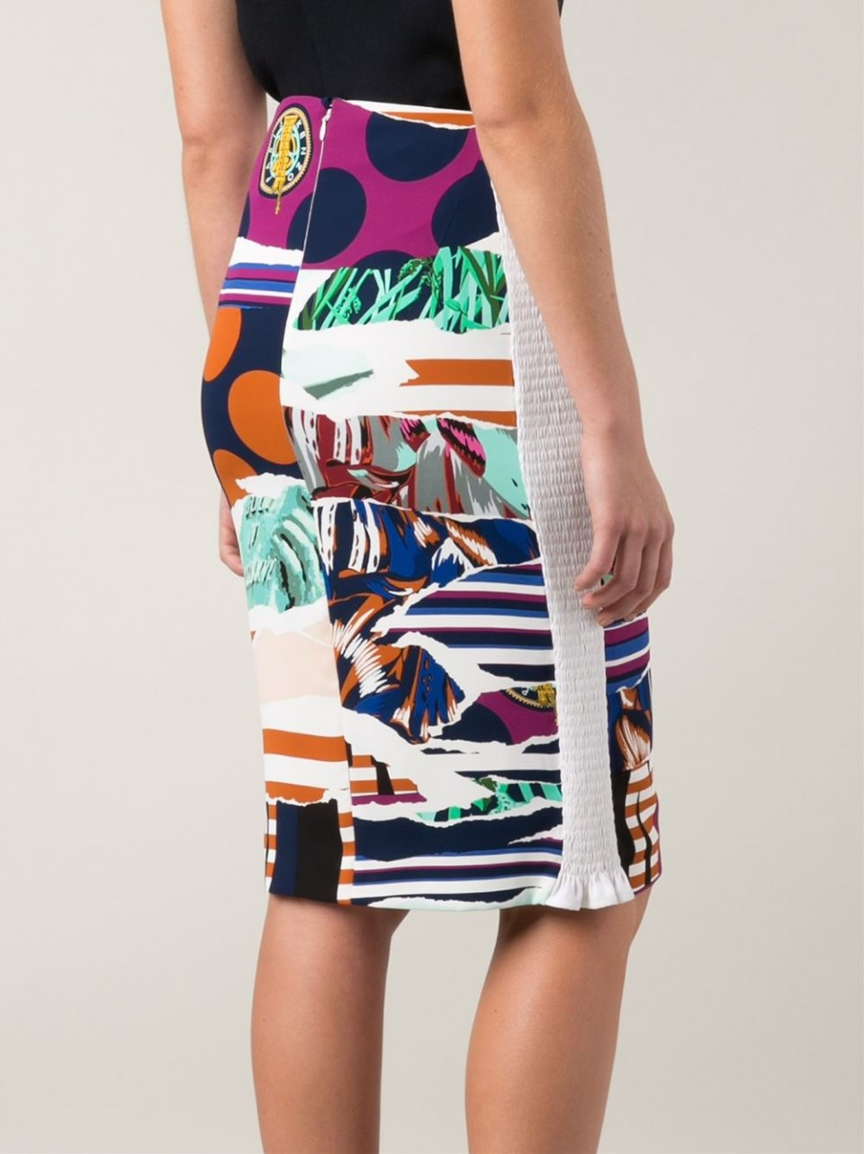 Lyst - Kenzo Printed Pencil Skirt in Gray