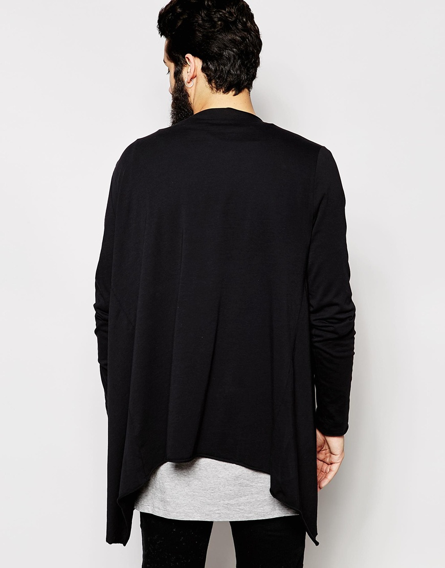Black longline waterfall jacket Score some new with our totally on point collection of lust-worthy waterfall coats. In a range of jaw to the floor longline styles in luxe hues these coats scream get it or regret it!