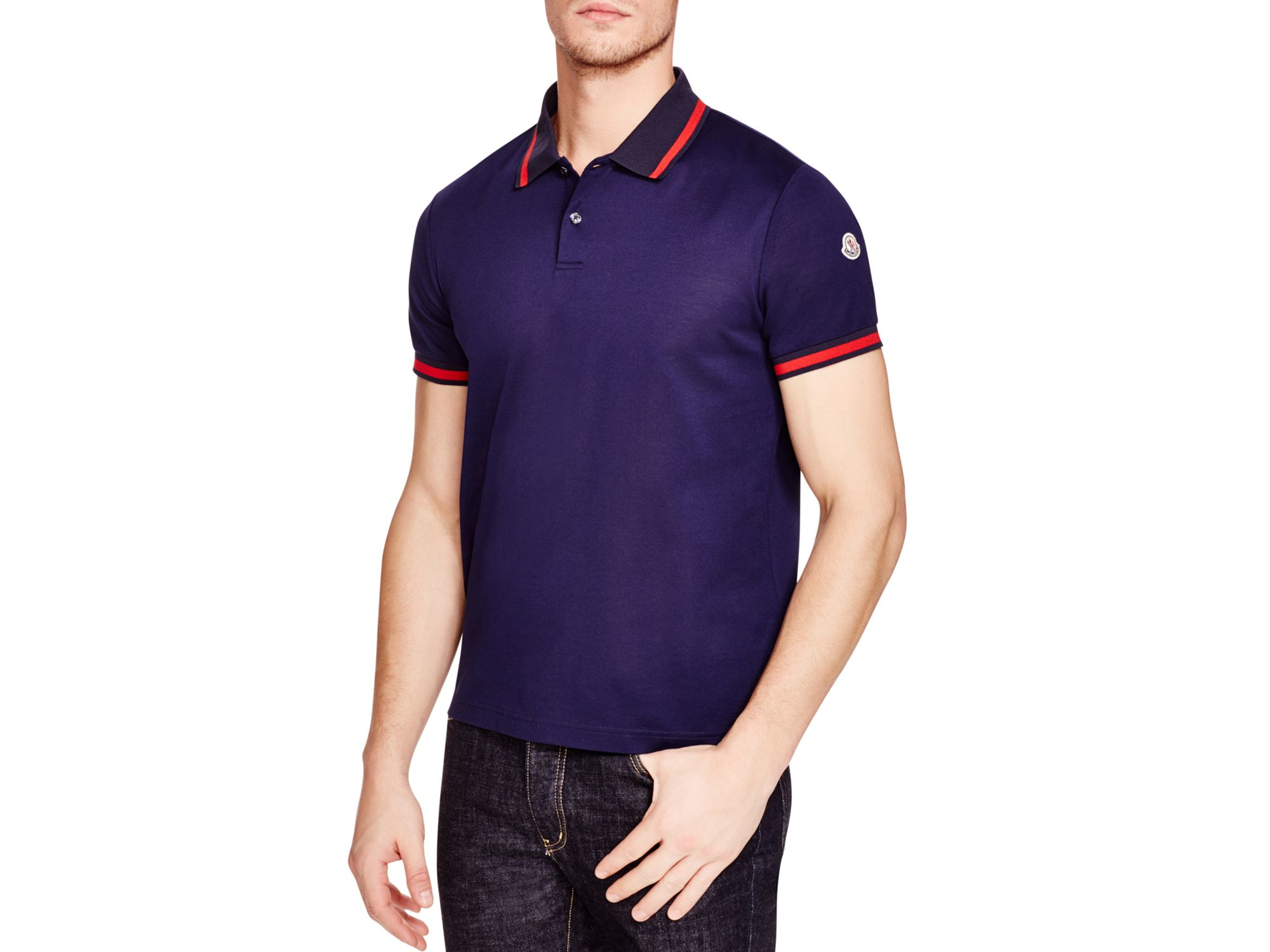 mens red moncler polo shirt
