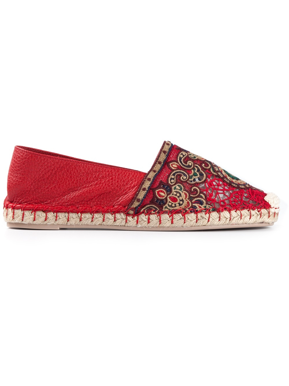 Lyst - Valentino MacramÃ© Espadrilles in Red