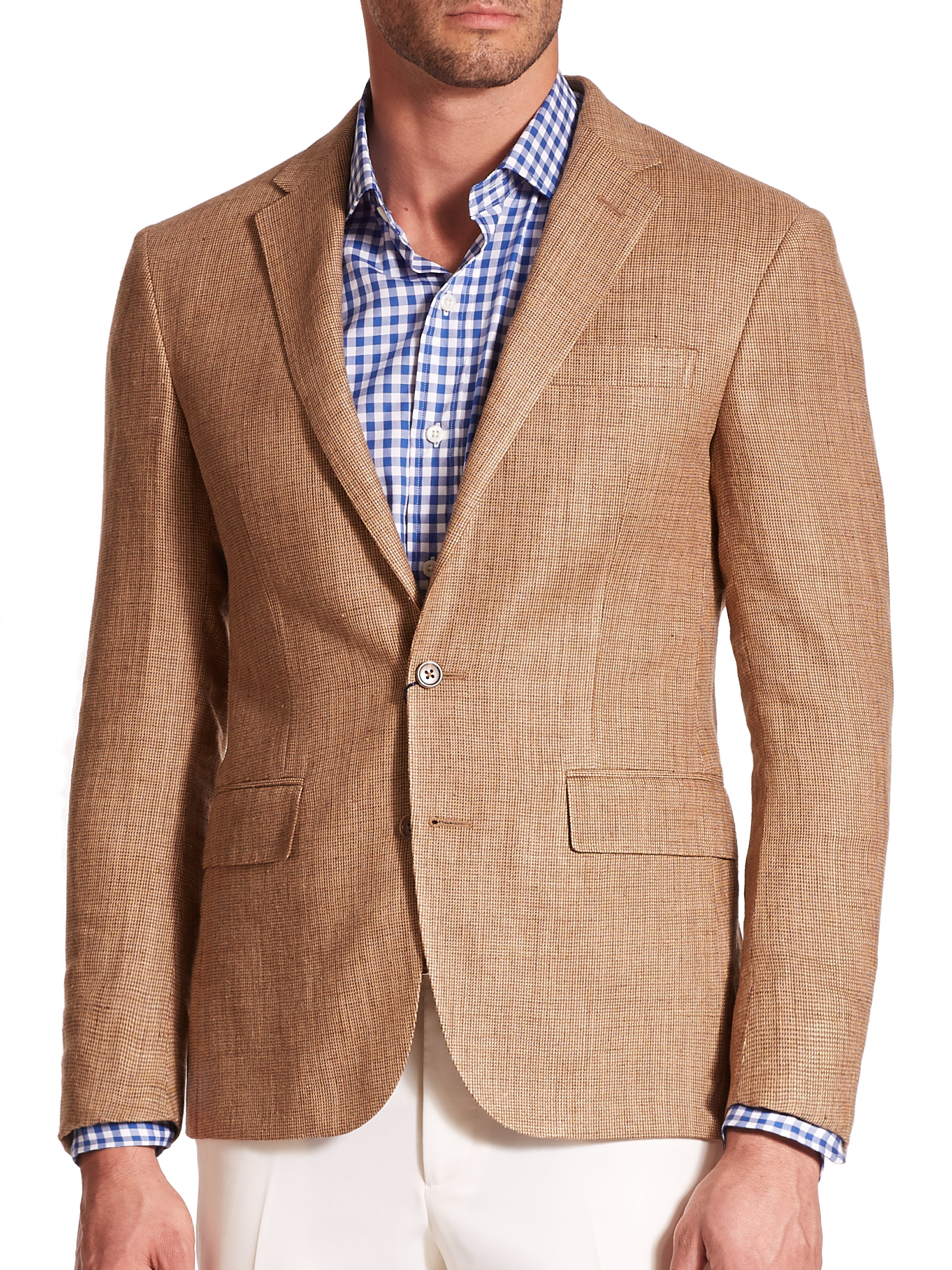 Lyst - Polo Ralph Lauren Tickweave Linen & Silk Sportcoat in Brown for Men