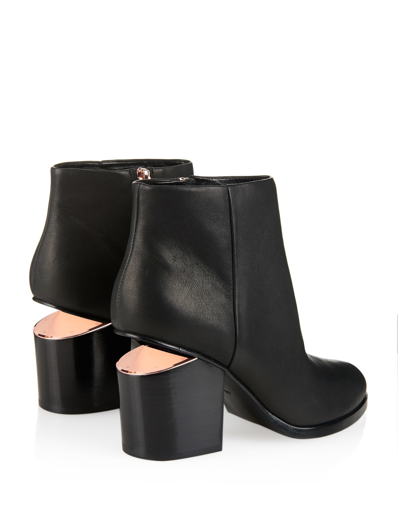 Alexander wang Gabi Leather Ankle Boots in Black | Lyst