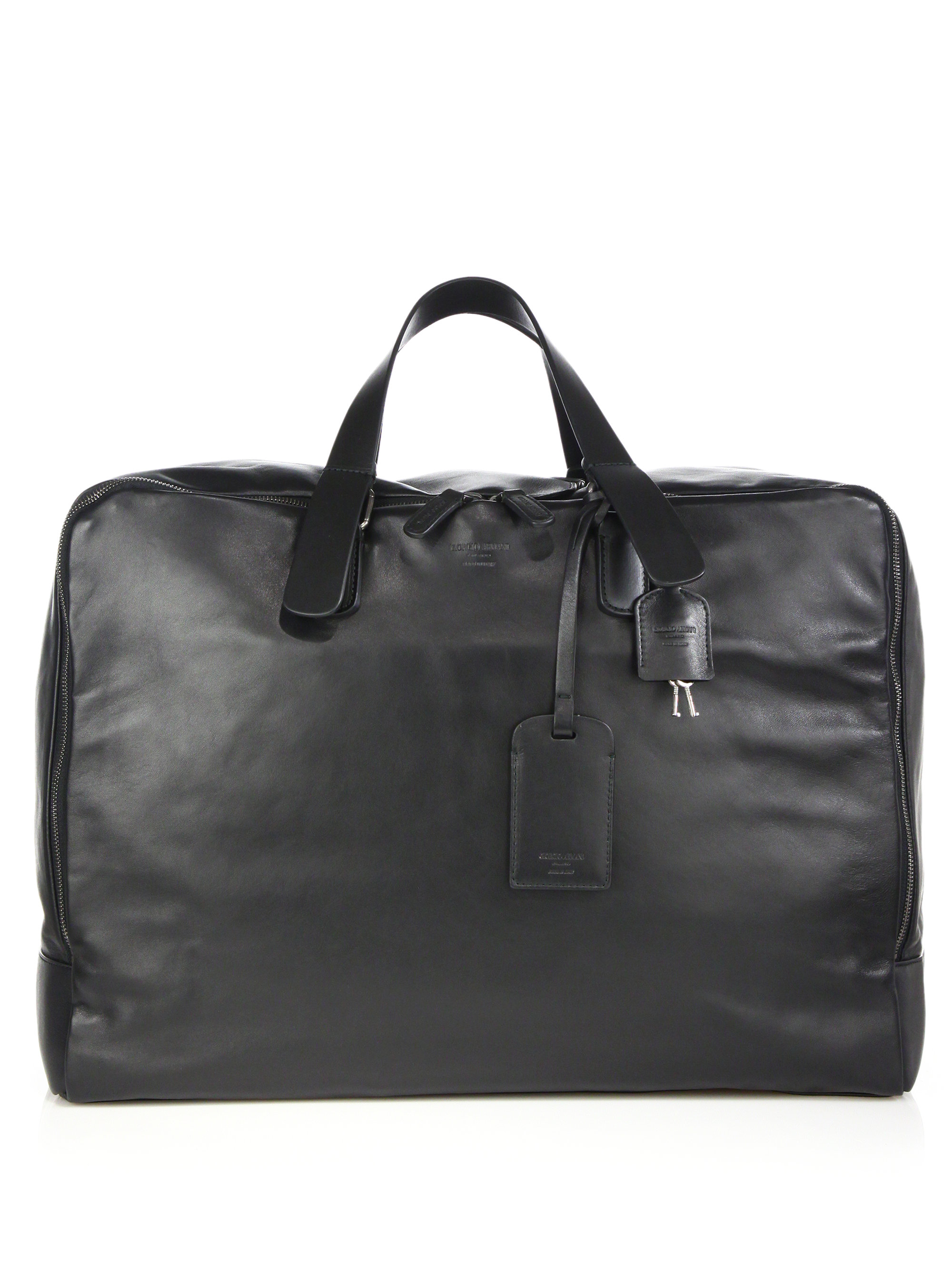 armani leather holdall