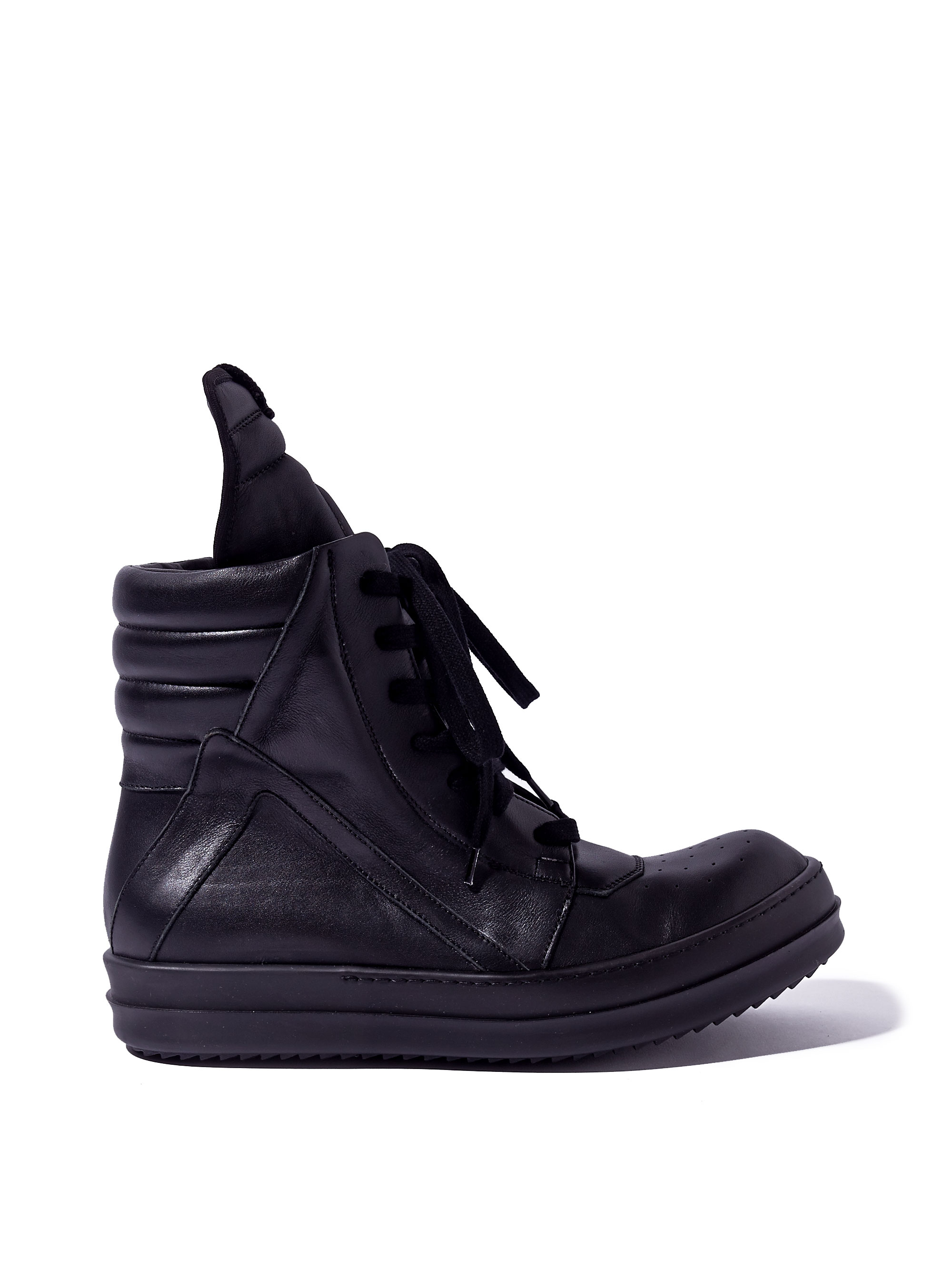 Rick owens Leather Geobaskets in Black | Lyst