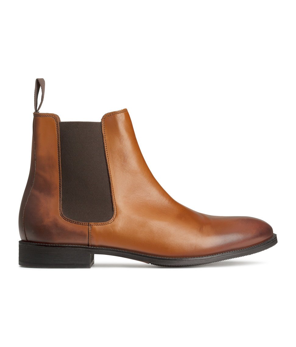 Lyst - H&M Leather Chelsea Boots in Brown for Men