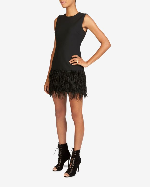 Lyst Elizabeth And James Feather Hem Dress in Black