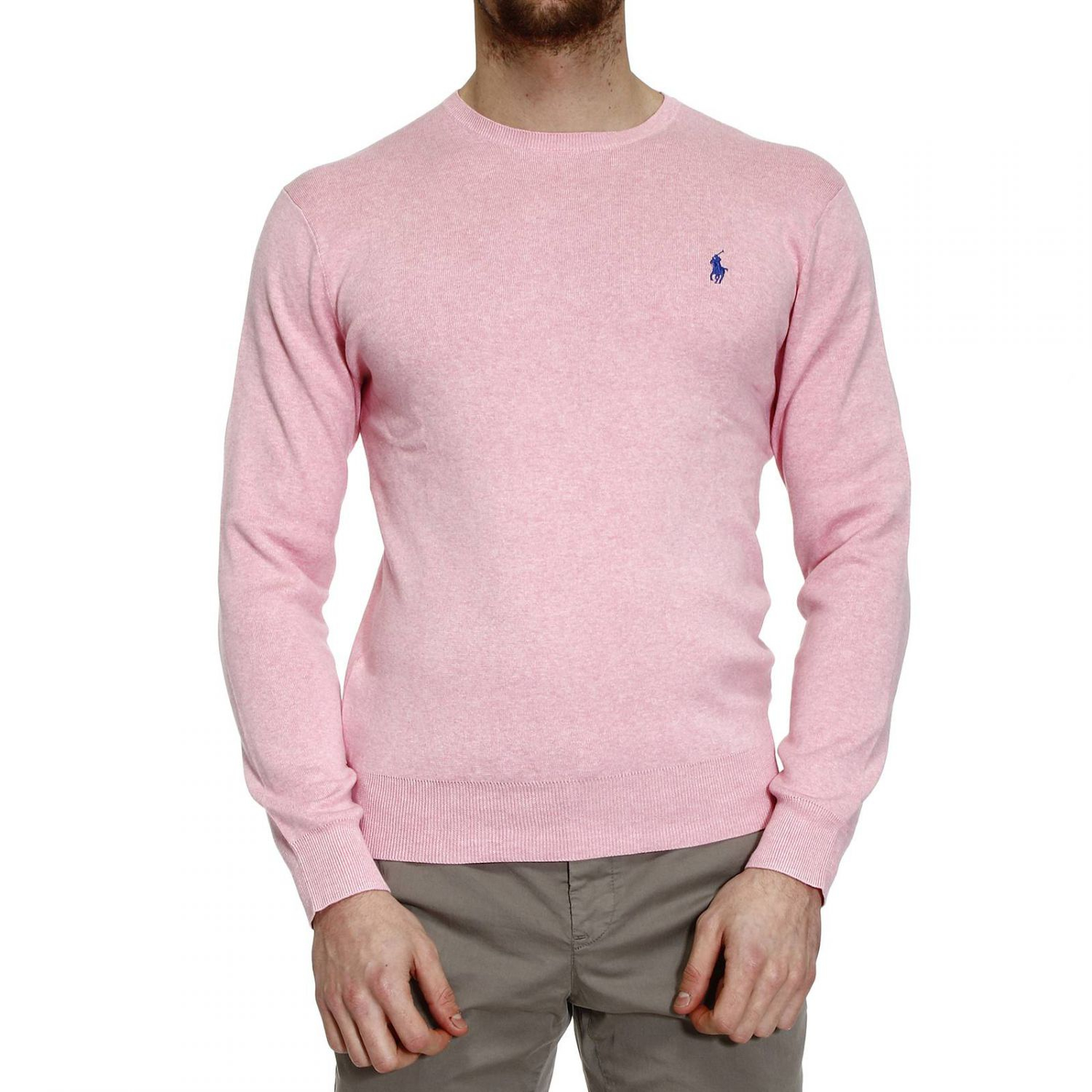 Ralph lauren Sweater Knit Crew-Neck Pima Cotton Slim Fit in Pink for ...