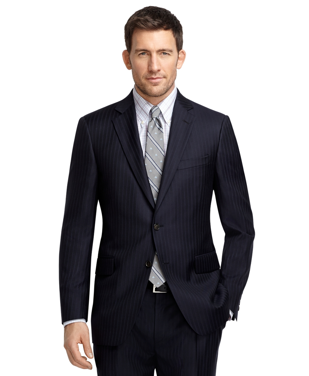 Lyst - Brooks Brothers Madison Fit Navy With Light Blue Pinstripe 1818