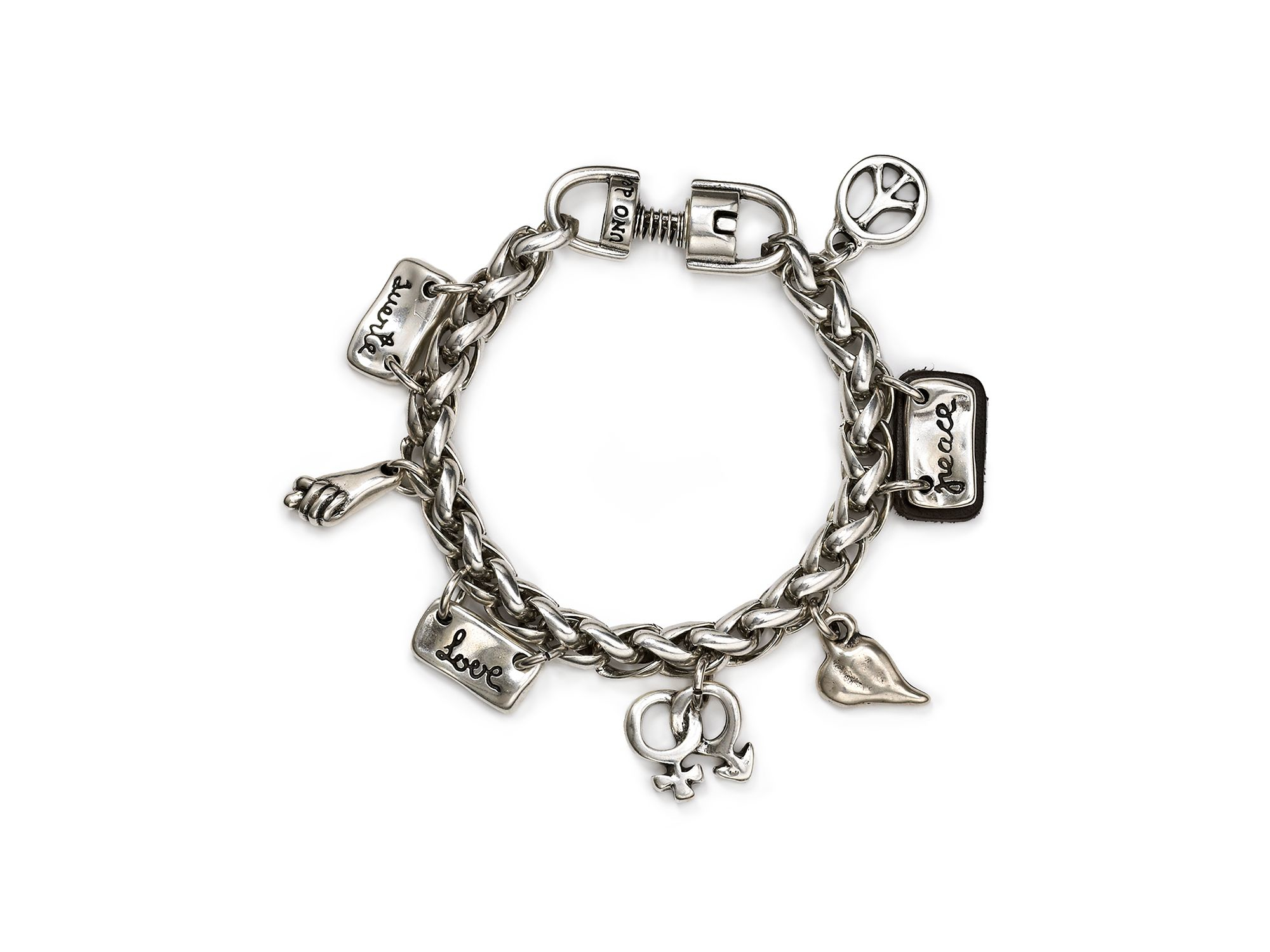 Lyst Uno De 50 Love Charm Bracelet In Metallic Gallery