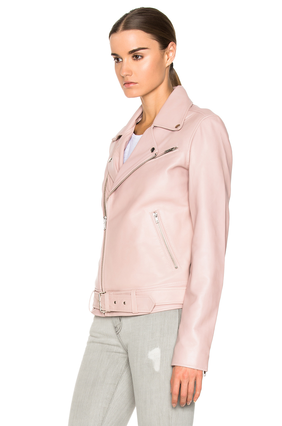 Blk dnm Leather Jacket 18 in Pink | Lyst