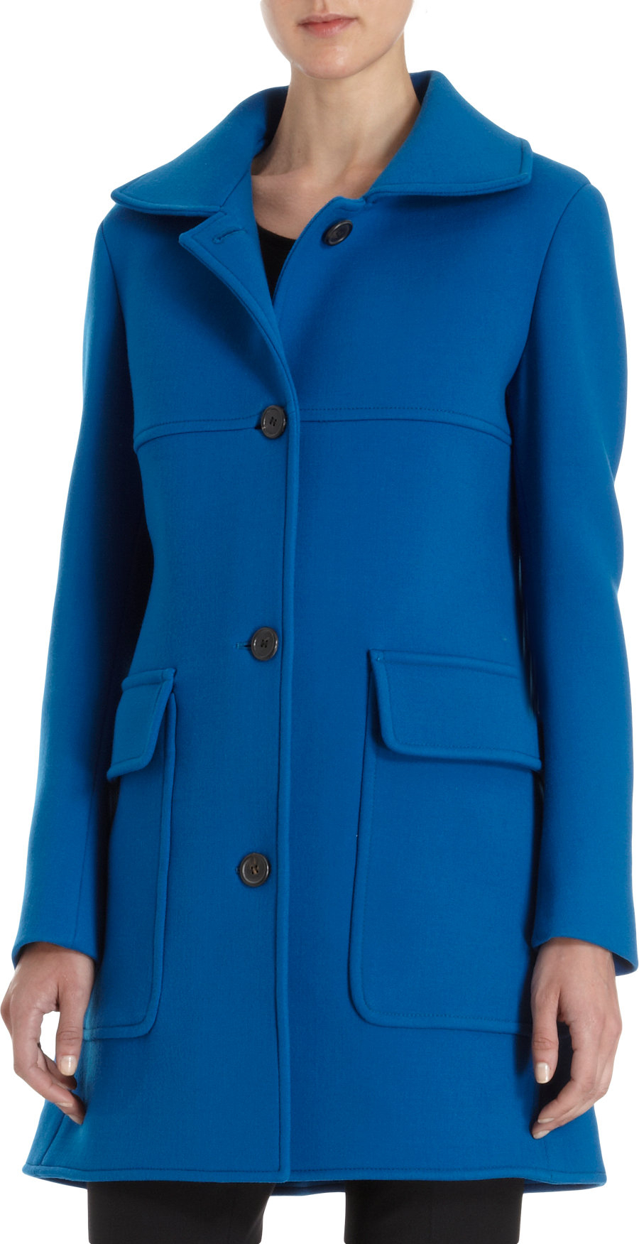 Derek lam Wool Blend Coat in Blue Lyst