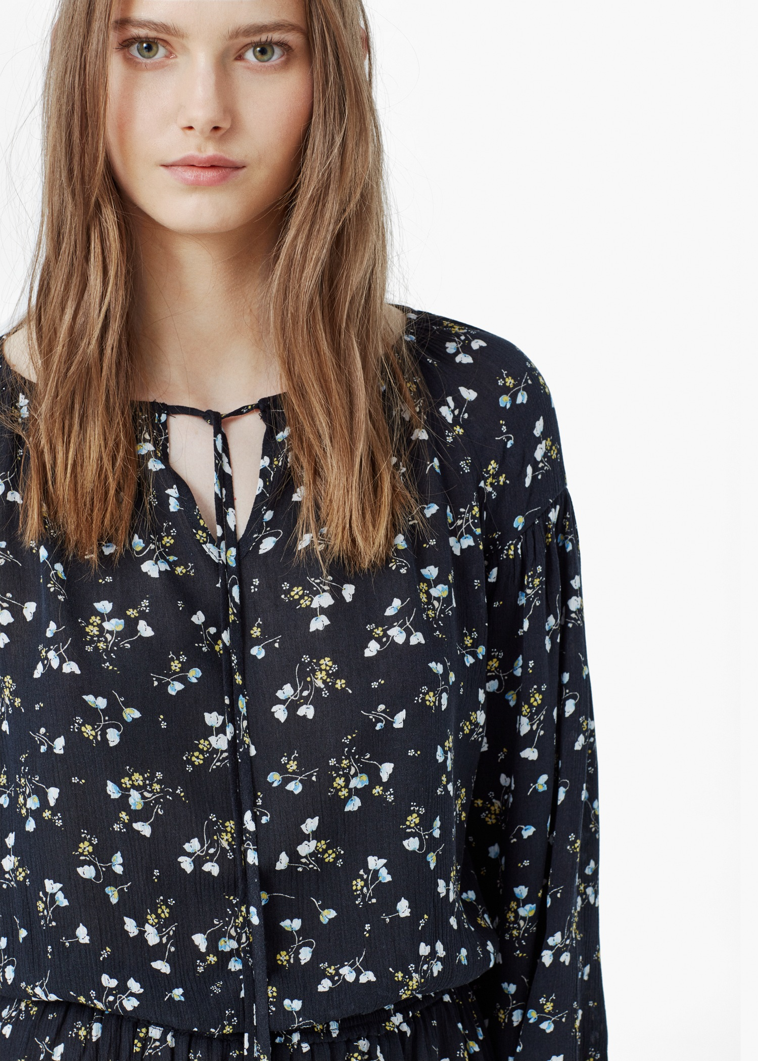 mango flowy print dress